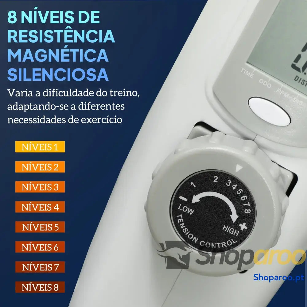 Mini Bicicleta Estática Magnética com LCD para Braços e Pernas Branco
