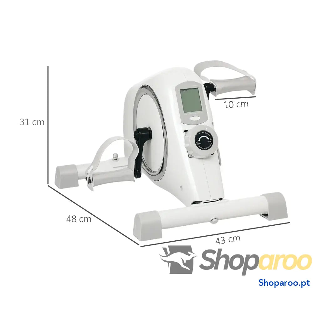 Mini Bicicleta Estática Magnética com LCD para Braços e Pernas Branco
