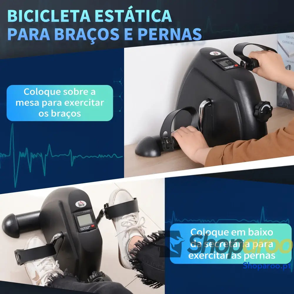 Mini Bicicleta Estática para Exercício de Braços e Pernas com LCD