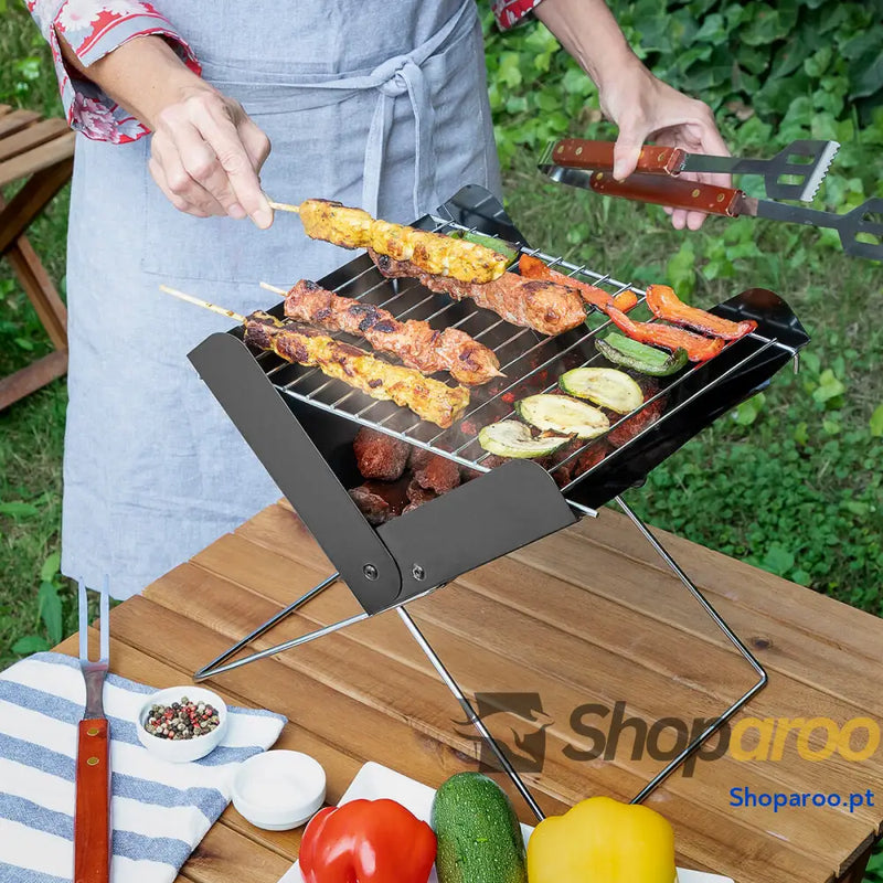 Mini Grelhador Dobrável Portátil para Carvão Foldecue InnovaGoods