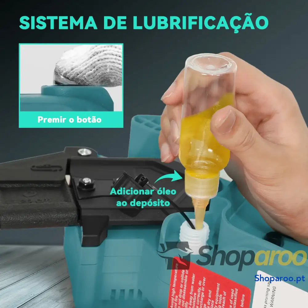 Mini Motosserra a Bateria 8 Polegadas 6000mAh Elétrica com Motor sem Escovas de 580W 2 Baterias 42x29x10,5 cm Azul