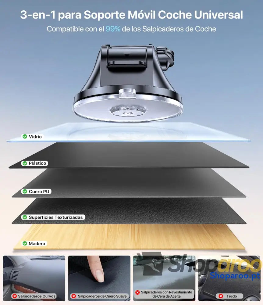 Miracase Suporte móvel carro [2025 ventosa poderosa] suporte de telemóvel em espirro rotação 360° compatibilidade