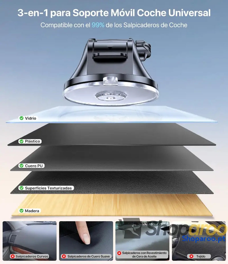 Miracase Suporte móvel carro [2025 ventosa poderosa] suporte de telemóvel em espirro rotação 360° compatibilidade