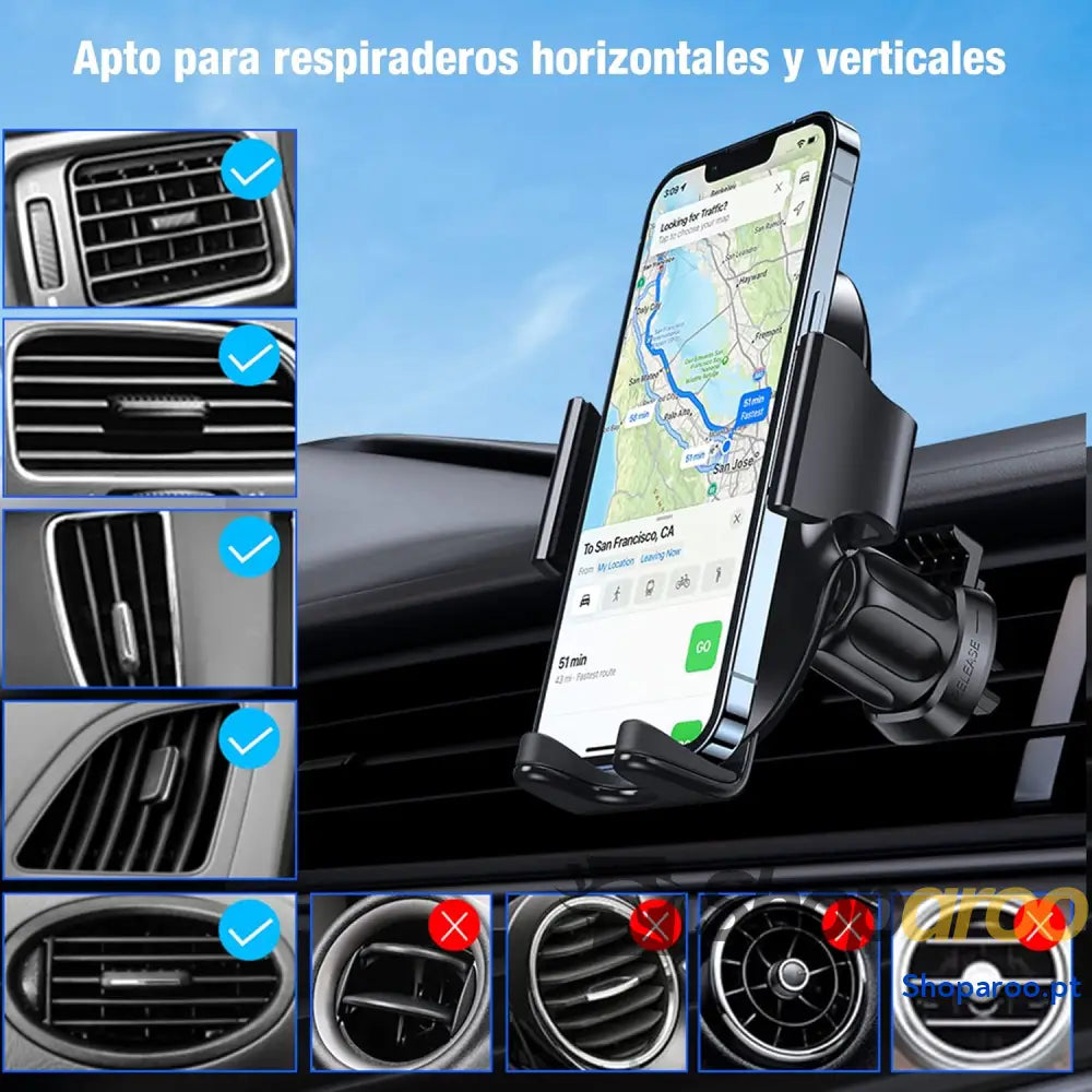Miracase Suporte móvel universal de ar ventilação compatível com 16 Pro MAX 15 14 13 Plus Mini Galaxy
