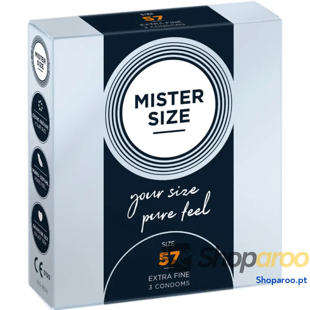 MISTER SIZE - PRESERVATIVO TAMANHO L 57 MM (3 UNIDADES)