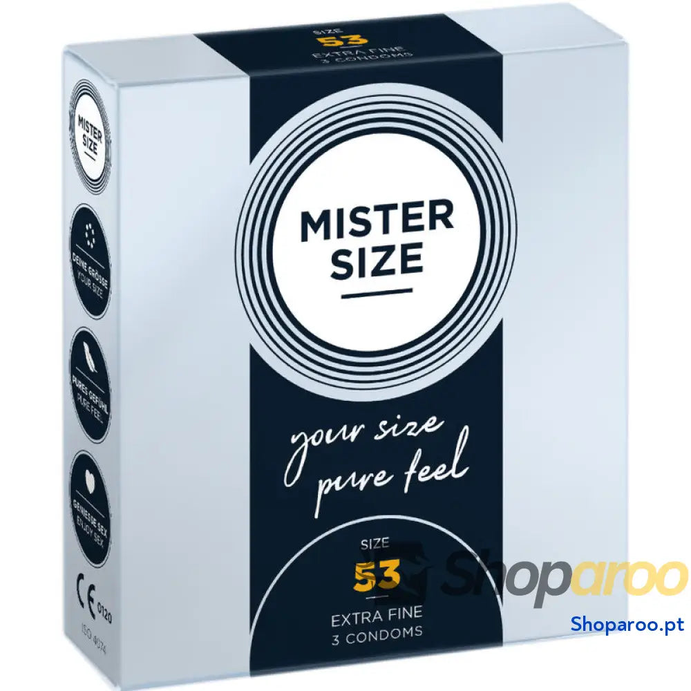 MISTER SIZE - PRESERVATIVO TAMANHO M 53 MM (3 UNIDADES)