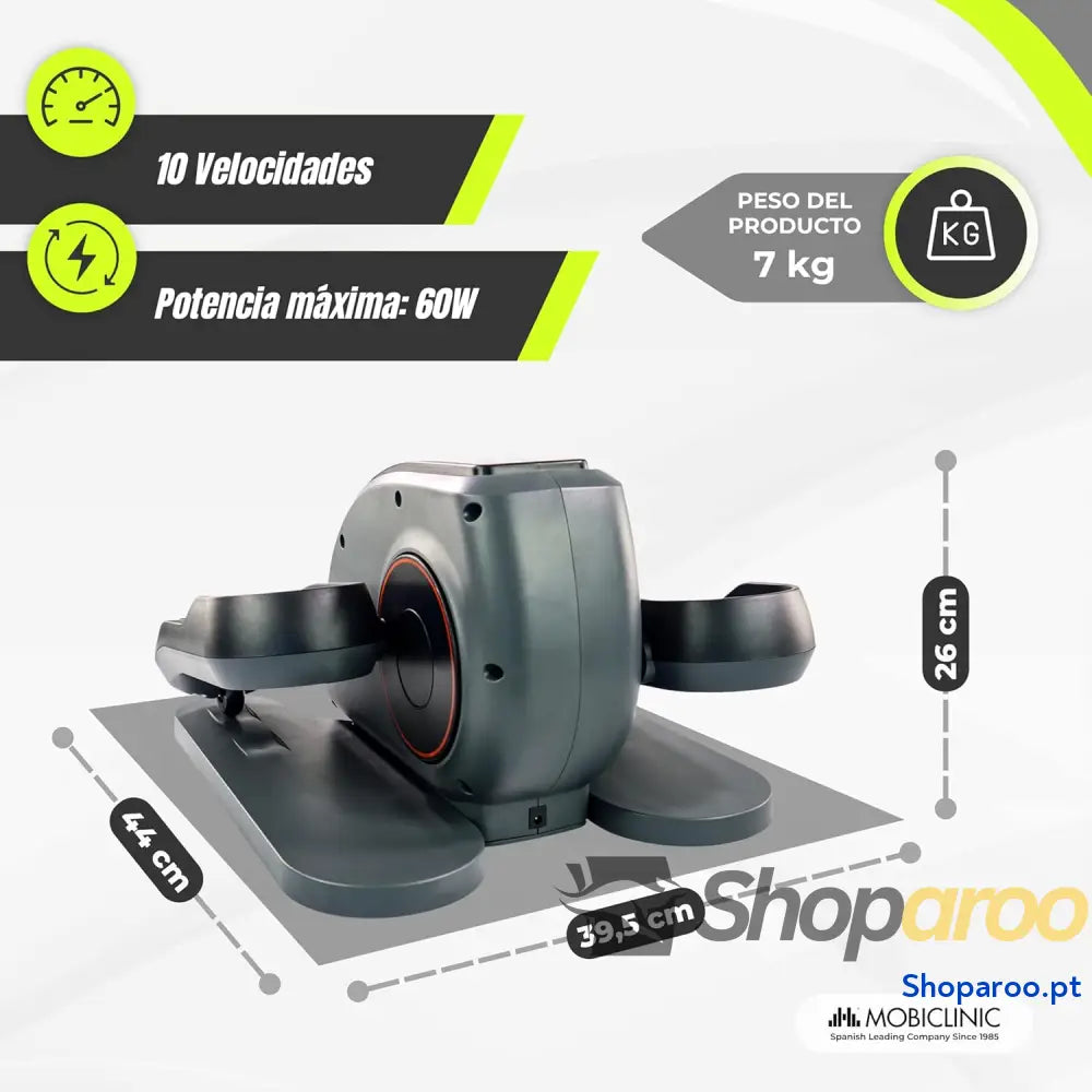 Mobiclinic® Fitness pedal elétrico velete 10 velocidades 3 programas pedais estáticos ecrã LCD 60 w resistência