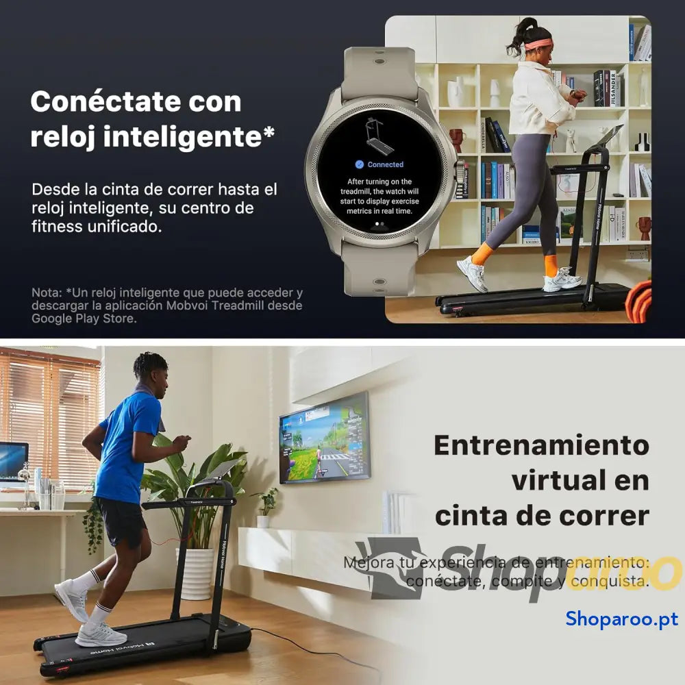 Mobvoi Home Treadmill SE Smart AI com TicSports App Cinta De Correr Plegable 3 En 1 2,5 HP Compact Portable Under Desk