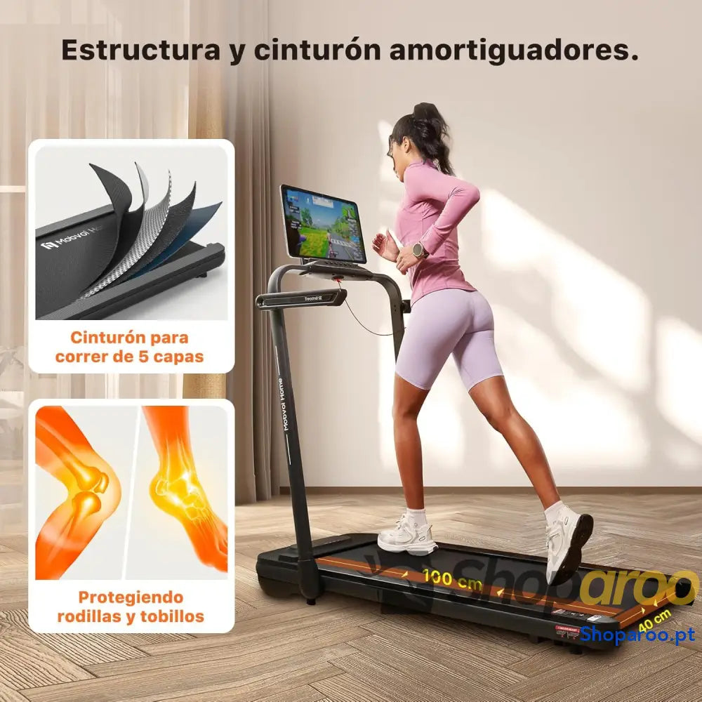 Mobvoi Home Treadmill SE Smart AI com TicSports App Cinta De Correr Plegable 3 En 1 2,5 HP Compact Portable Under Desk
