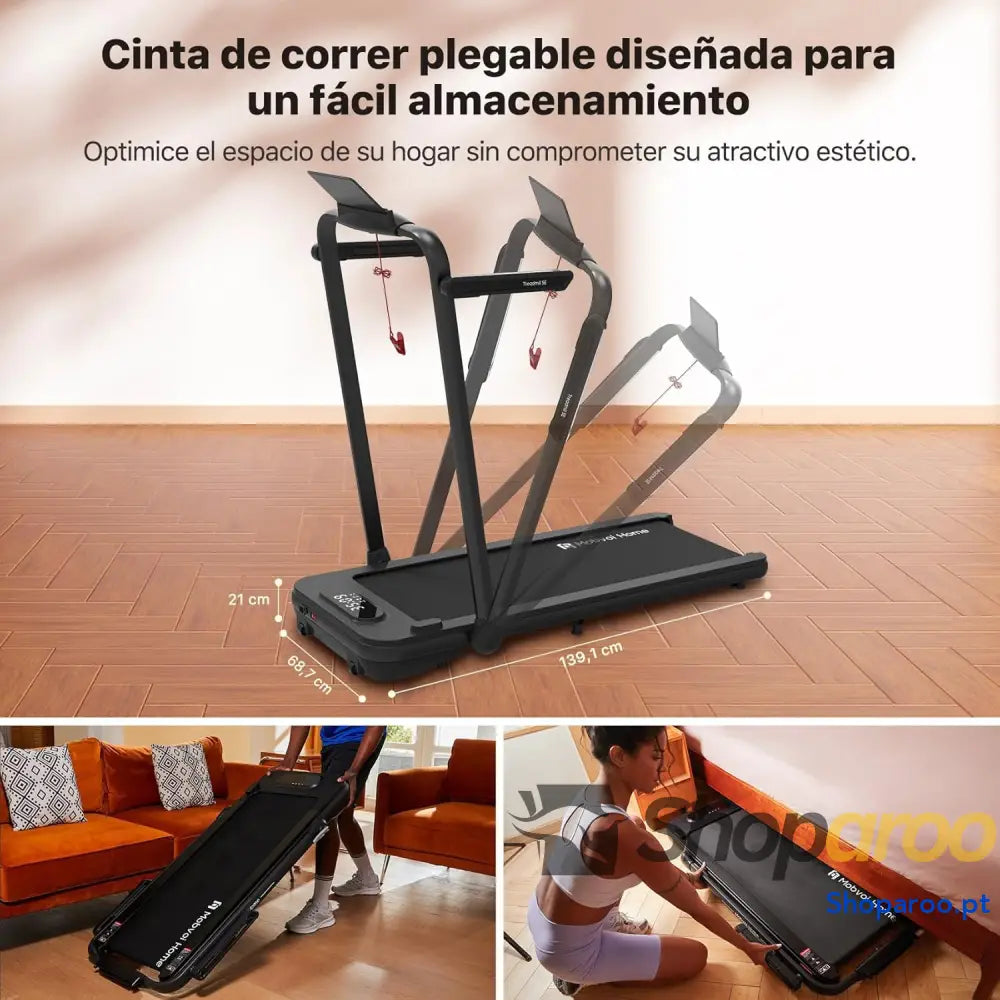 Mobvoi Home Treadmill SE Smart AI com TicSports App Cinta De Correr Plegable 3 En 1 2,5 HP Compact Portable Under Desk