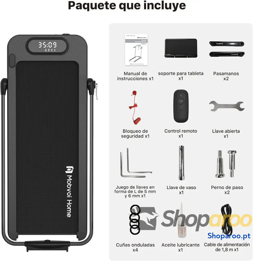 Mobvoi Home Treadmill SE Smart AI com TicSports App Cinta De Correr Plegable 3 En 1 2,5 HP Compact Portable Under Desk