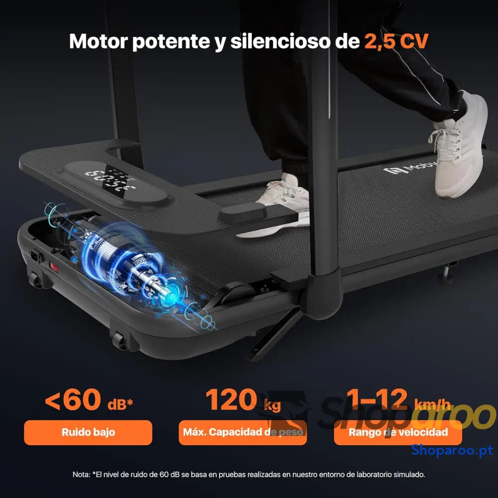 Mobvoi SE 3 em 1 IA inteligente com a aplicação TicSports Passadeira dobrável inclinação de 6% 2,5 HP portátil