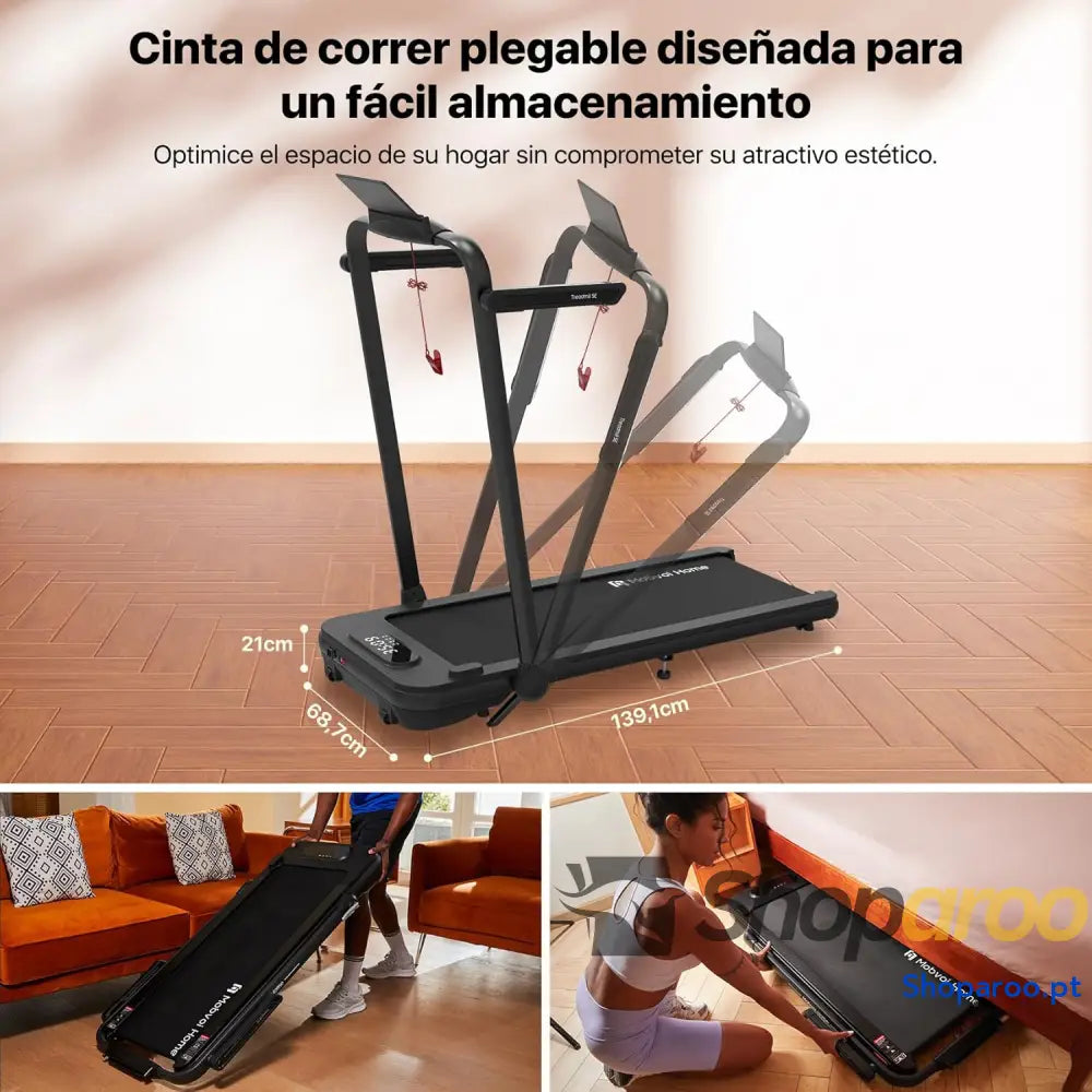 Mobvoi SE 3 em 1 IA inteligente com a aplicação TicSports Passadeira dobrável inclinação de 6% 2,5 HP portátil