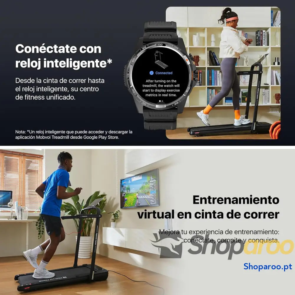 Mobvoi SE 3 em 1 IA inteligente com a aplicação TicSports Passadeira dobrável inclinação de 6% 2,5 HP portátil