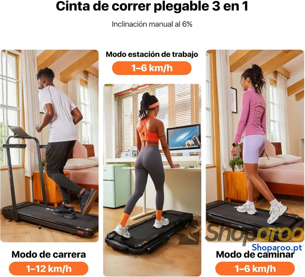 Mobvoi SE 3 em 1 IA inteligente com a aplicação TicSports Passadeira dobrável inclinação de 6% 2,5 HP portátil