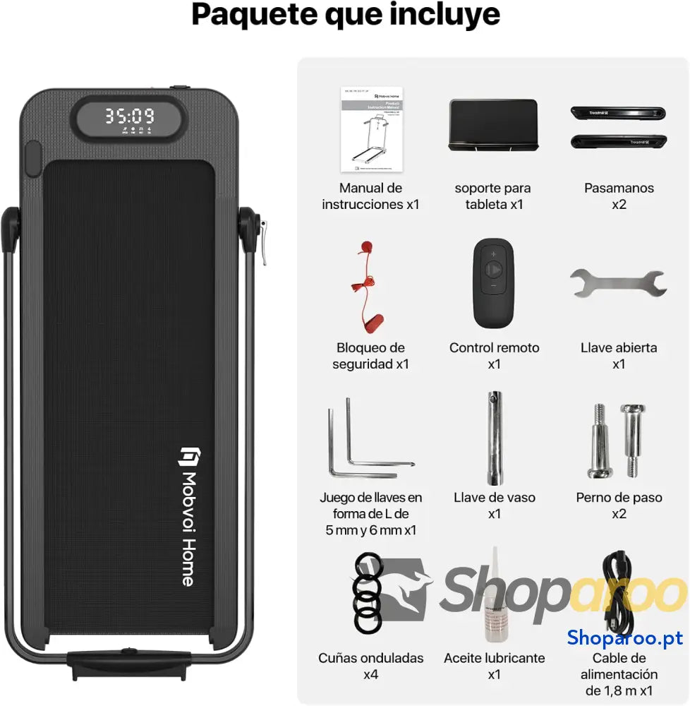 Mobvoi SE 3 em 1 IA inteligente com a aplicação TicSports Passadeira dobrável inclinação de 6% 2,5 HP portátil