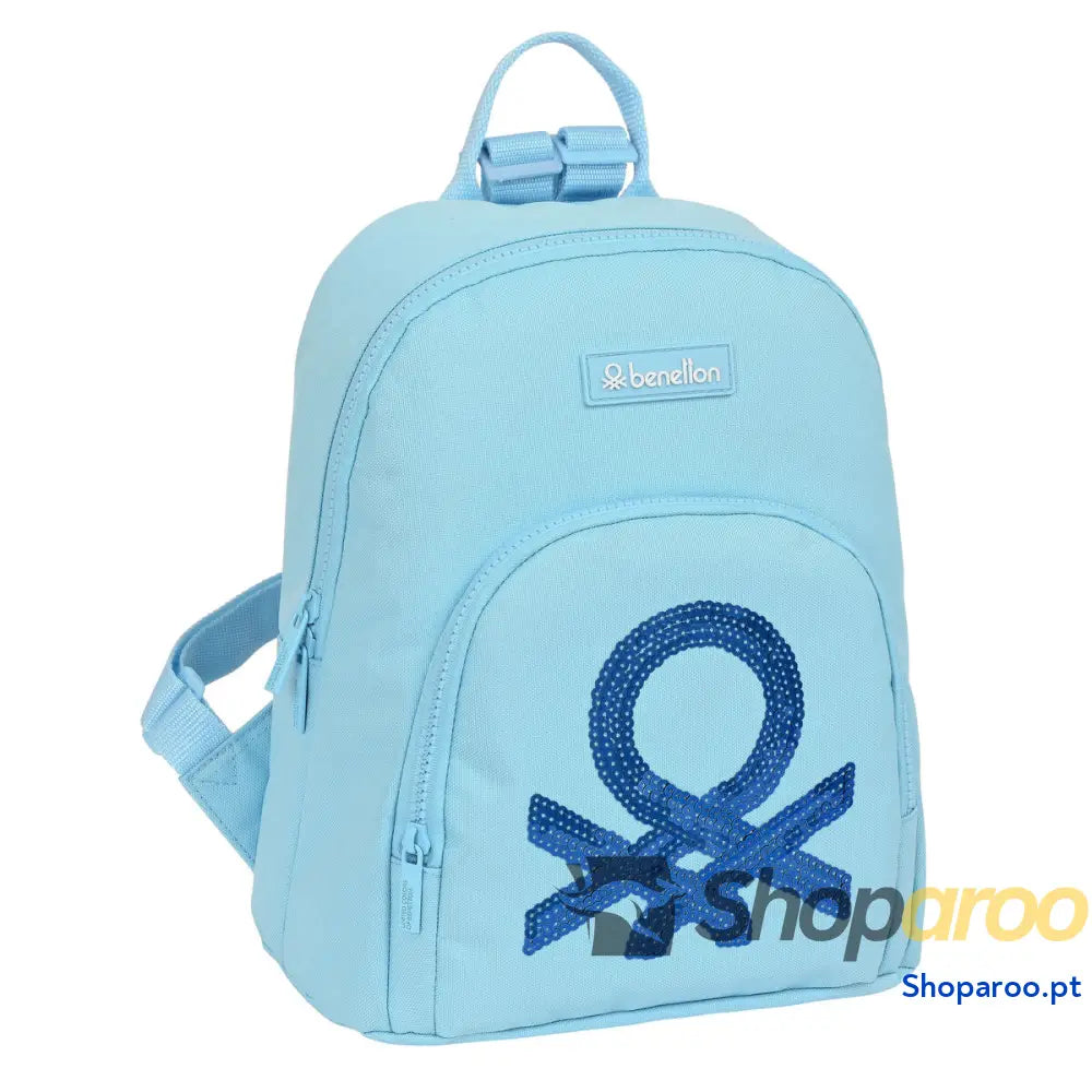 Mochila Casual Benetton Sequins Azul Claro 13 L