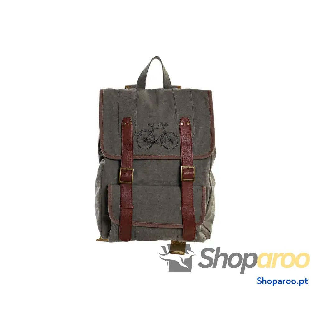 Mochila Casual DKD Home Decor Canvas Bicicleta Cinzento Castanho (33 x 12 x 47 cm)