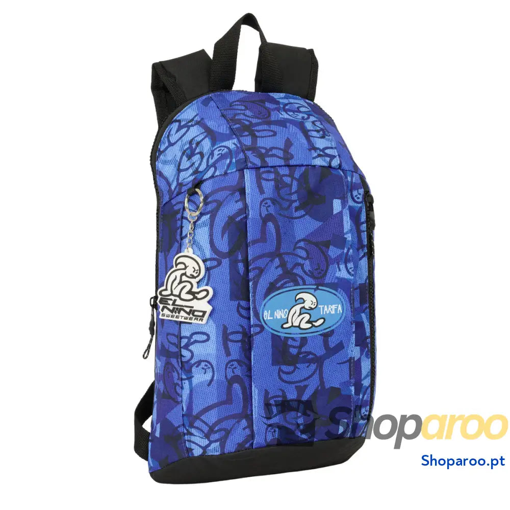 Mochila Casual El Niño Roller Azul Preto 22 x 39 x 10 cm