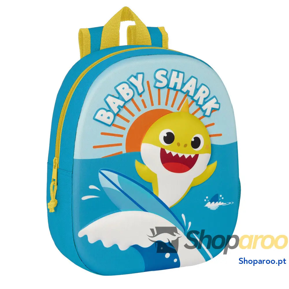 Mochila Escolar Baby Shark 3D 27 x 33 x 10 cm Azul