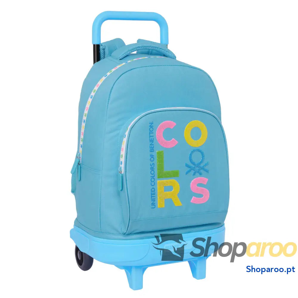 Mochila Escolar Benetton Spring Azul celeste 33 x 45 x 22 cm