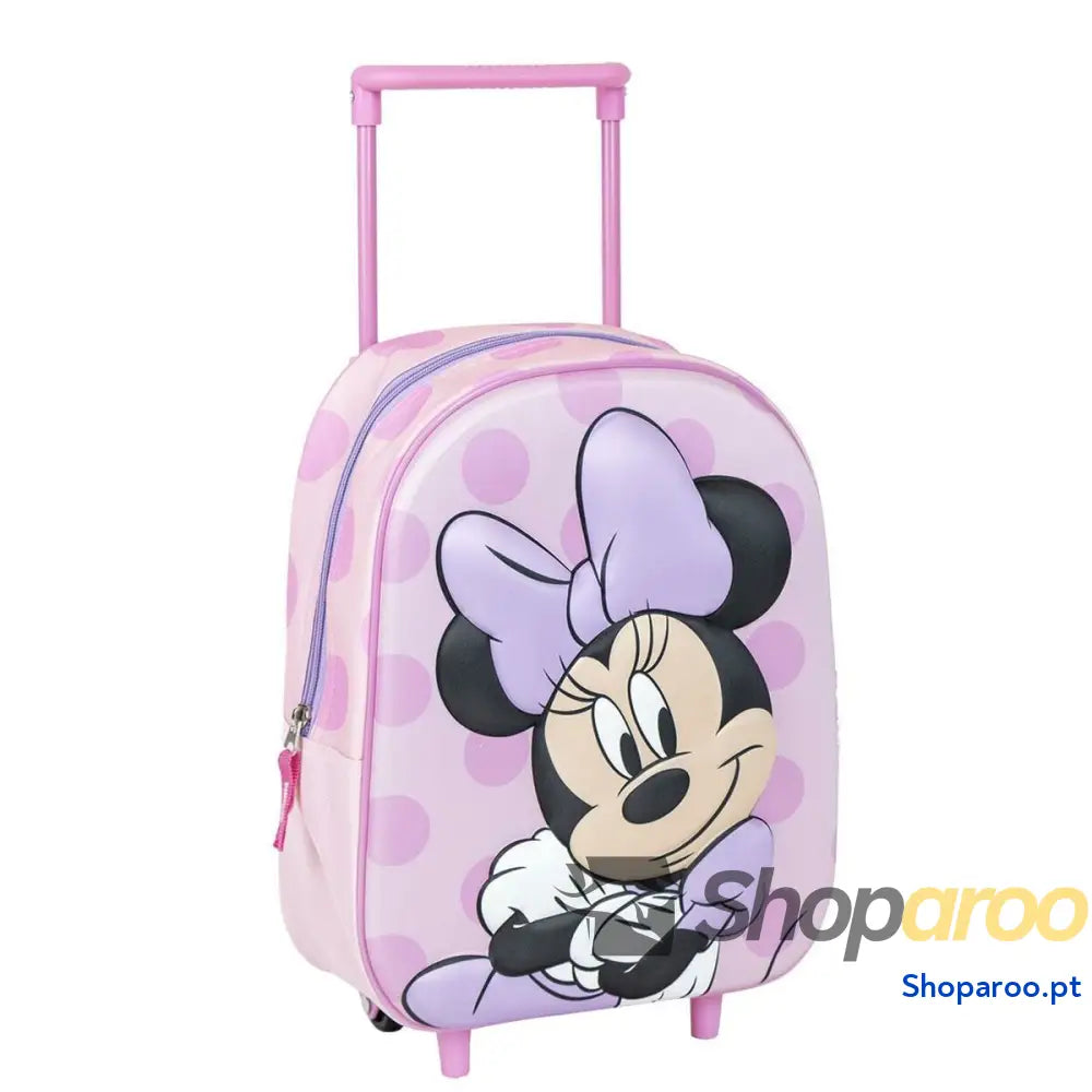 Mochila Escolar com Rodas Minnie Mouse Cor de Rosa 25 x 37 x 10 cm