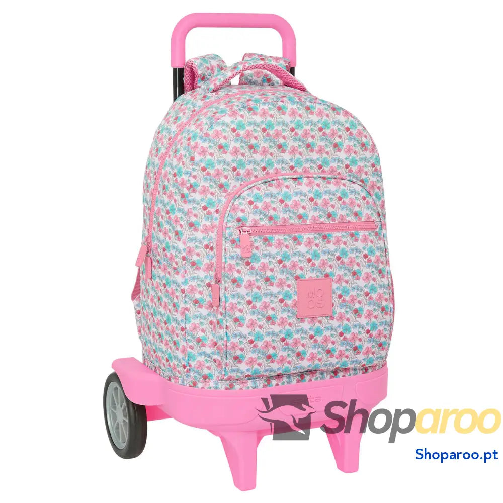 Mochila Escolar com Rodas Moos Flores Multicolor 33 x 45 x 22 cm