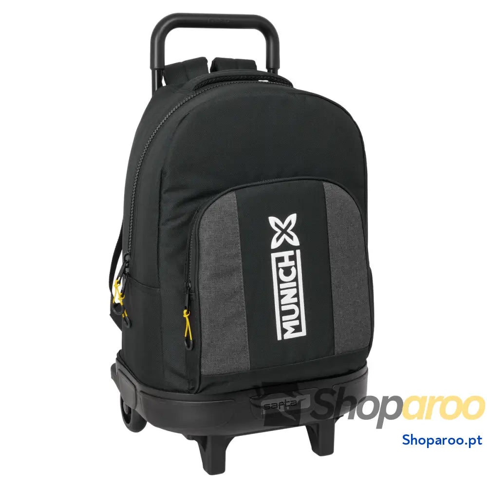 Mochila Escolar com Rodas Munich Topo Preto 33 x 45 x 22 cm