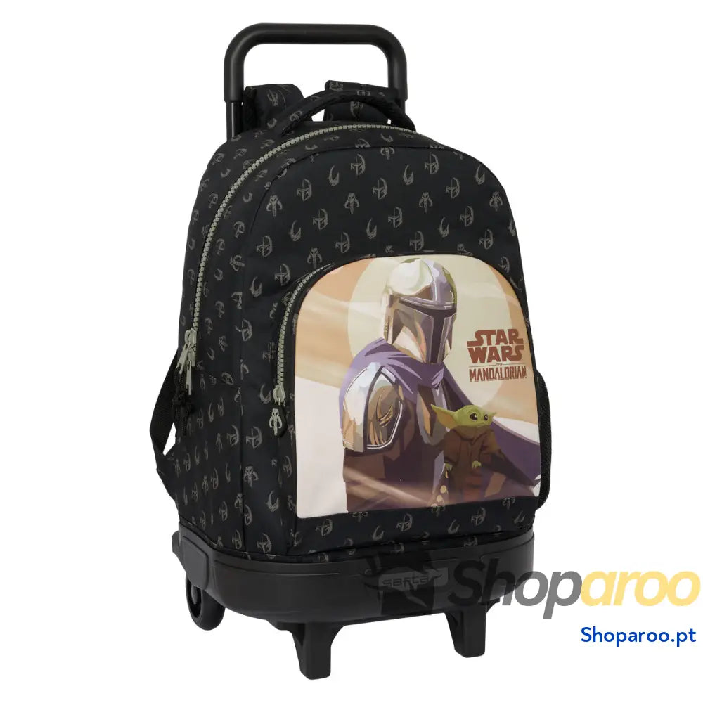 Mochila Escolar com Rodas The Mandalorian This is the way Preto 33 X 45 X 22 cm