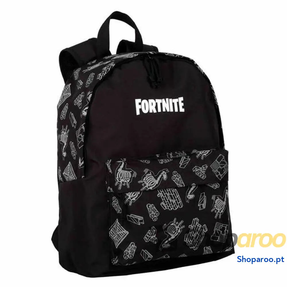 Mochila Escolar Fortnite Dark black Preto 41 x 31 x 13,5 cm Refletor