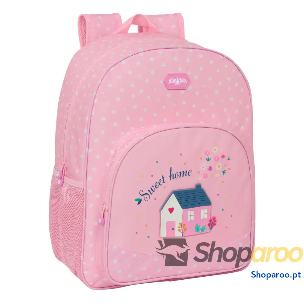 Mochila Escolar Glow Lab Sweet home Cor de Rosa 33 x 42 x 14 cm