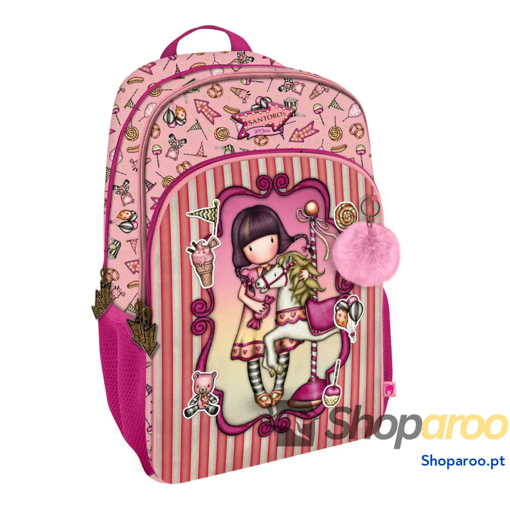 Mochila Escolar Gorjuss Carousel Salmão 29 x 45 x 17 cm