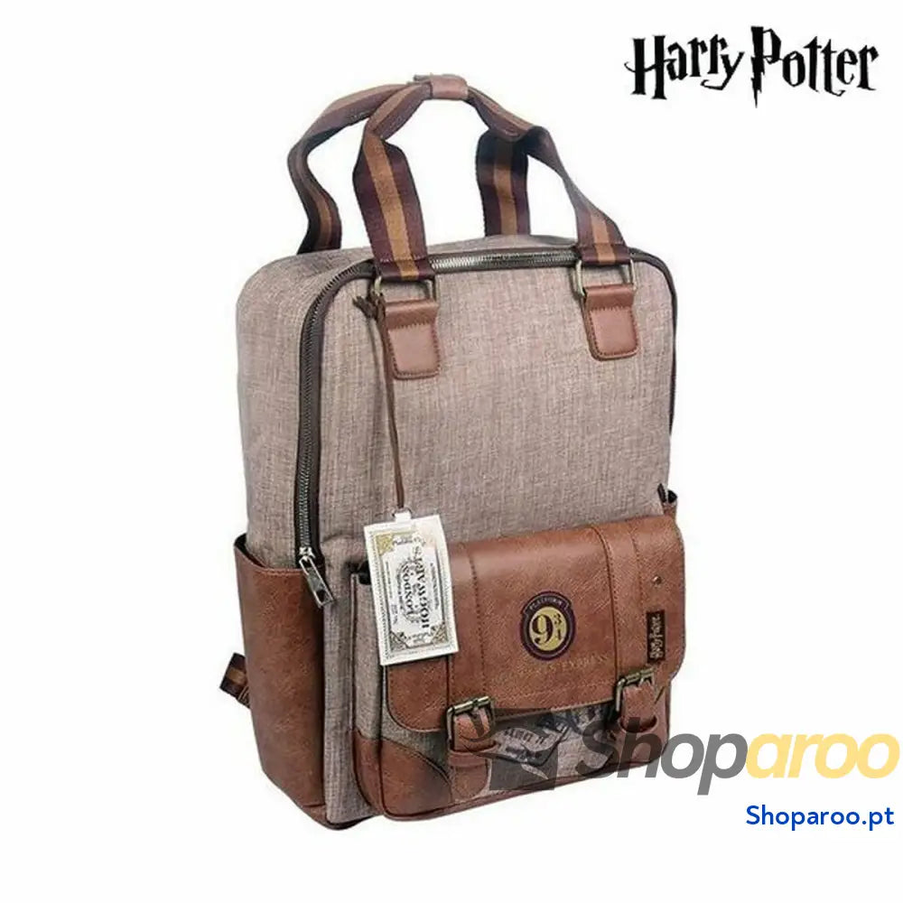 Mochila Escolar Harry Potter Castanho
