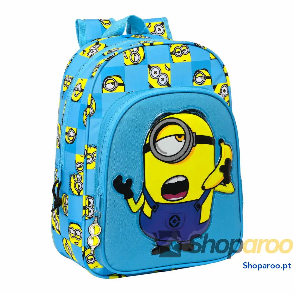 Mochila Escolar Minions Minionstatic Azul 26 x 34 x 11 cm