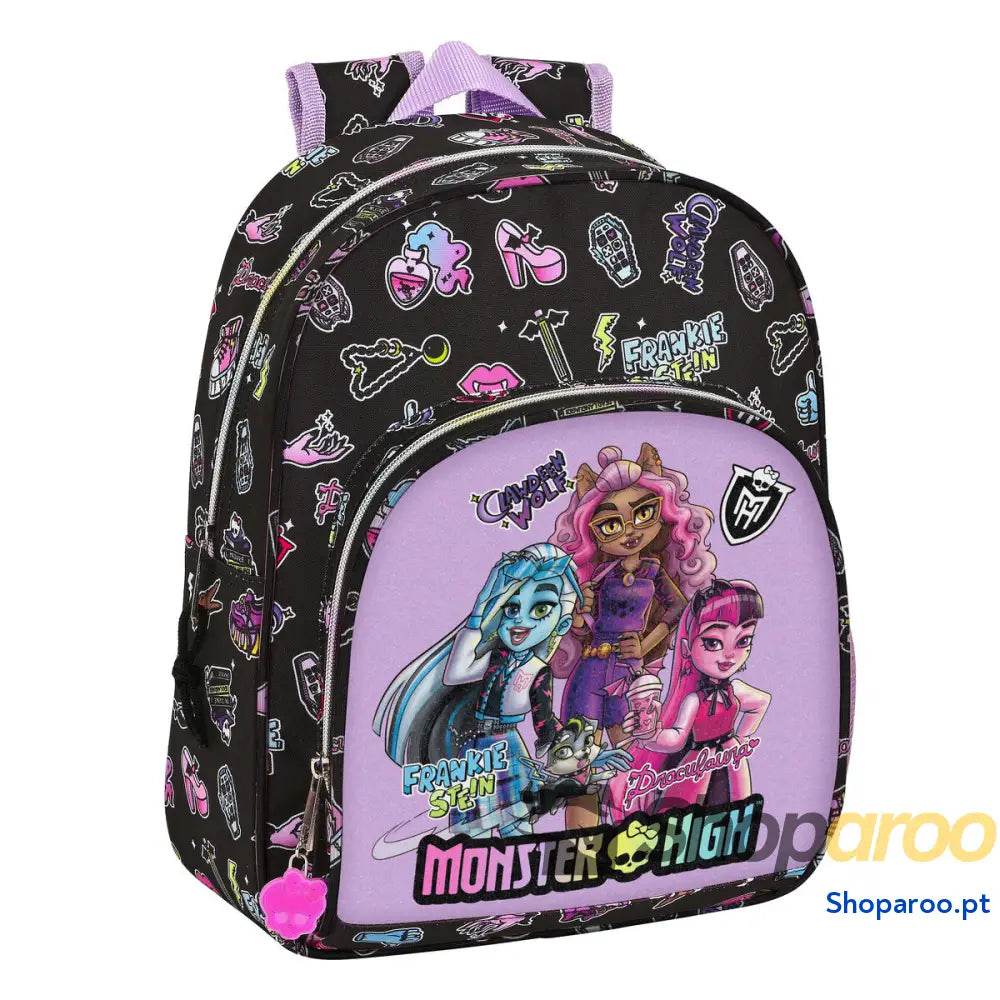 Mochila Escolar Monster High Creep Preto 28 x 34 x 10 cm