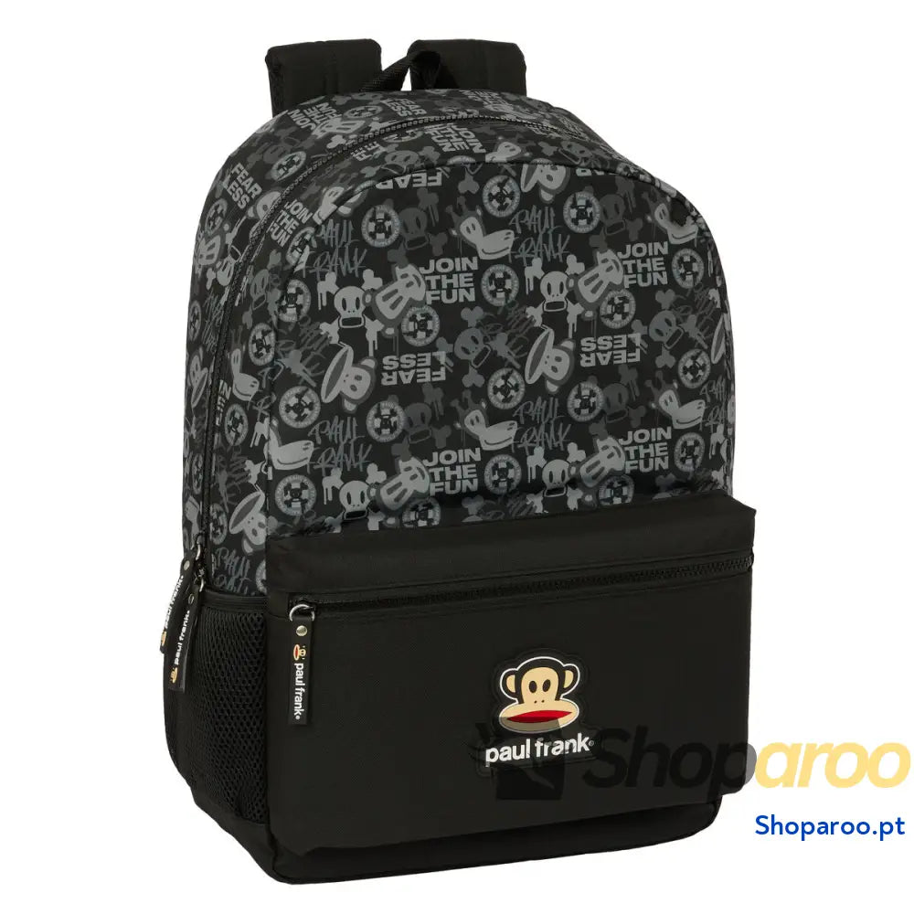 Mochila Escolar Paul Frank Join the fun Preto 30 x 46 x 14 cm