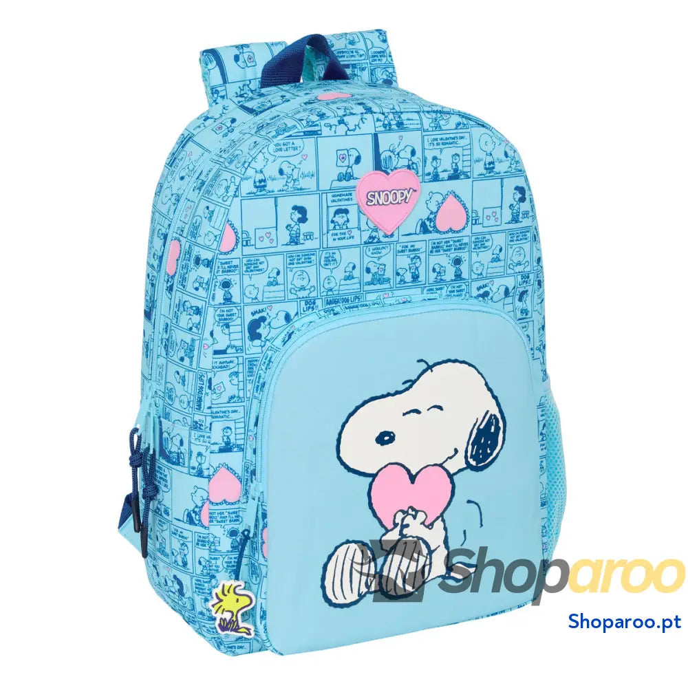Mochila Escolar Snoopy Love Azul 30 x 46 x 14 cm