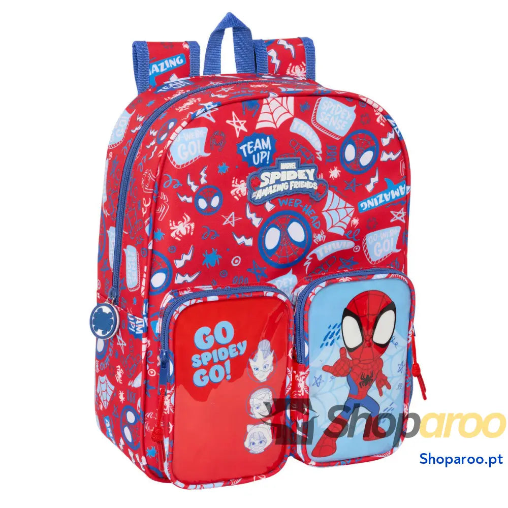 Mochila Escolar Spider-Man Rescue Azul Vermelho 26 x 34 x 11 cm
