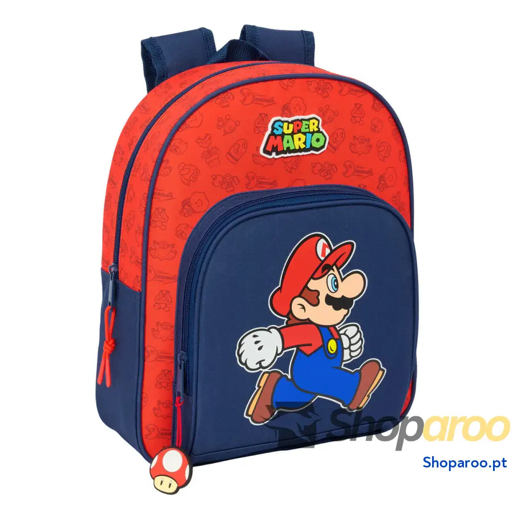 Mochila Escolar Super Mario Trick Vermelho Azul escuro 28 x 34 x 10 cm