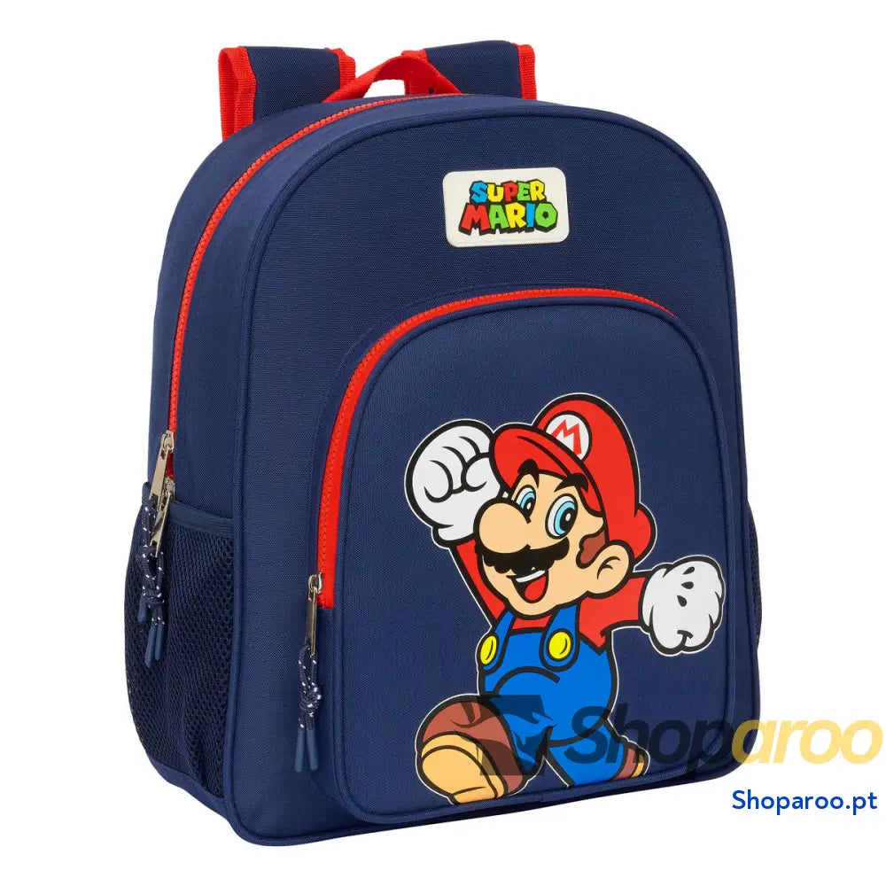 Mochila Escolar Super Mario World Azul Marinho 32 x 38 x 12 cm