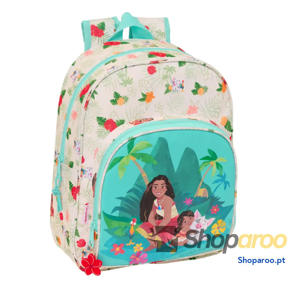 Mochila Escolar Vaiana Azul Bege 28 x 34 x 10 cm