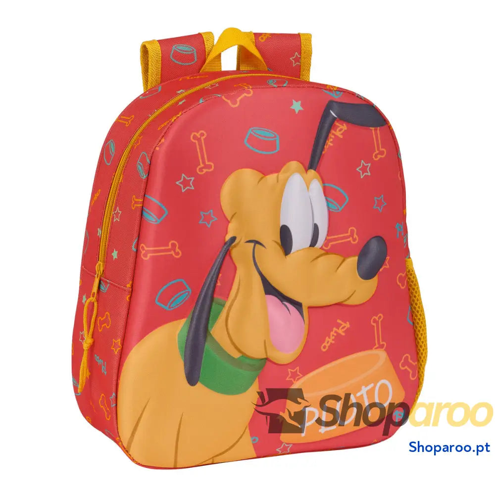 Mochila Infantil 3D Clásicos Disney Pluto Laranja 27 x 33 x 10 cm