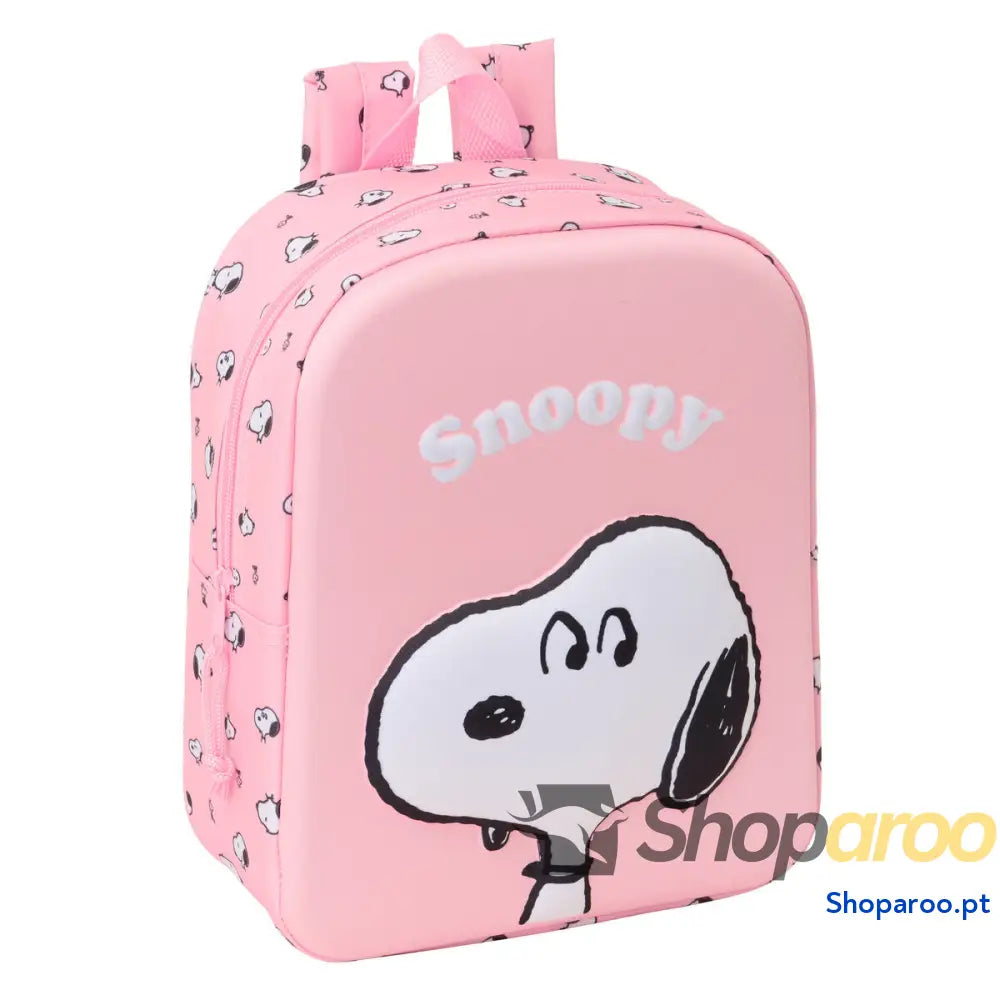 Mochila Infantil Snoopy Cor de Rosa 22 x 27 x 10 cm 3D