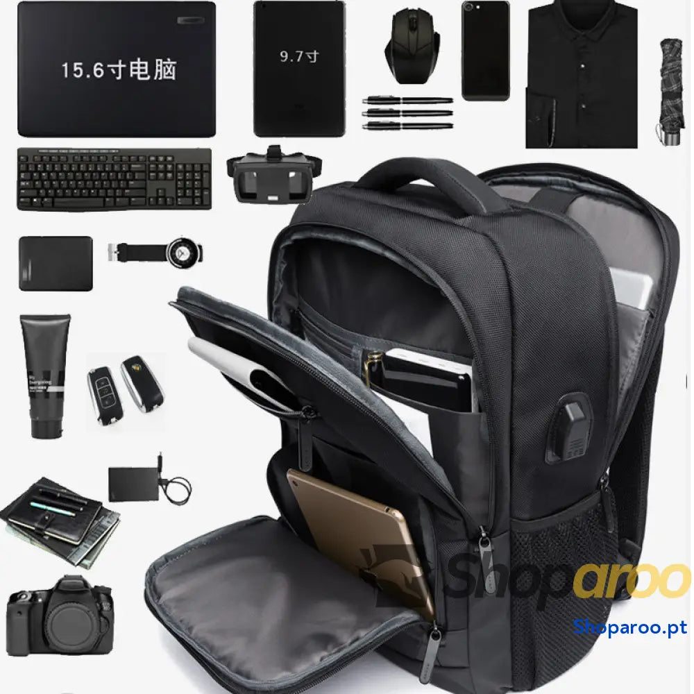 Mochila para Atividades ao Ar Livre Homens Casual All-Match Tecnologia Repelente de Água USB