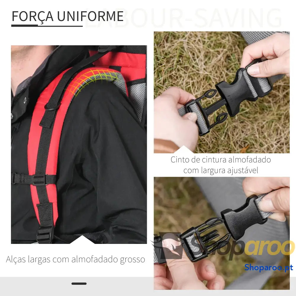 Mochila Porta Bebés Dobrável Ergonómica com Assento Confortável Vermelho