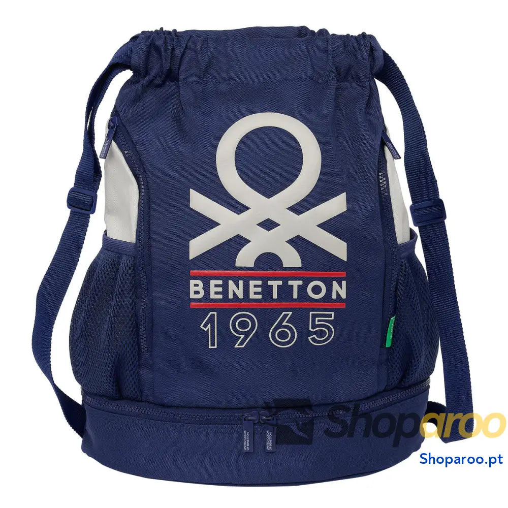 Mochila saco infantil Benetton Varsity Cinzento Azul Marinho 35 x 40 x 1 cm