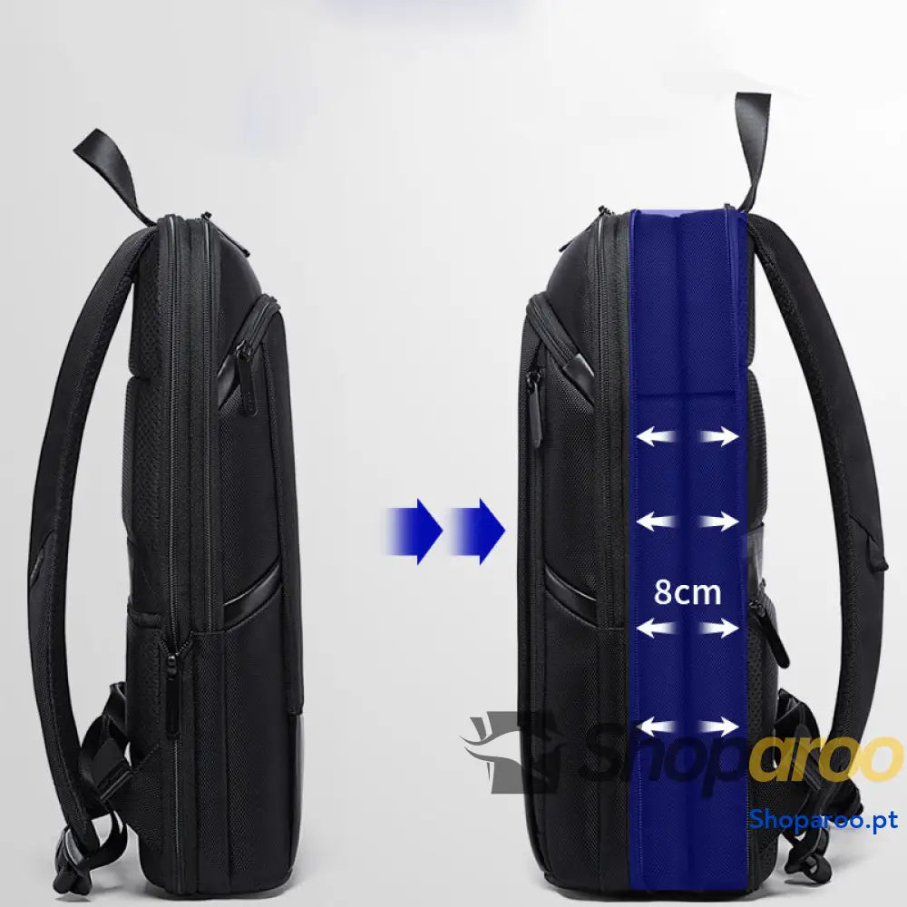 Mochila Ultrafina Masculina Expansível Grande Capacidade Multifunções para Computador Impermeável