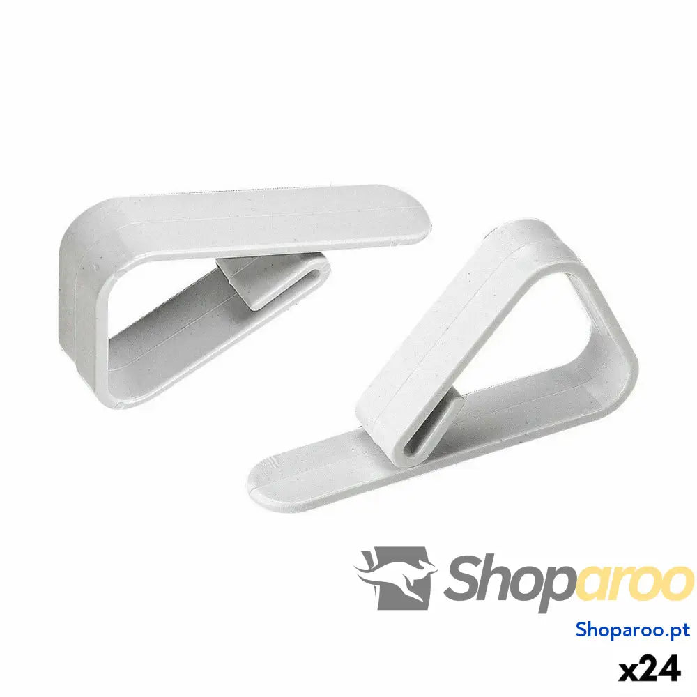 Molas para Toalhas de Mesa Algon Conjunto Branco 10 Peças 3,90 x 1,30 x 5,50 cm (24 Unidades)