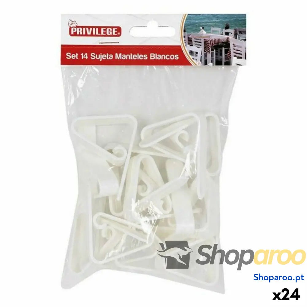 Molas para Toalhas de Mesa Privilege 59443 14 pcs Branco 4,5 cm (14 Partes) (24 Unidades) (4,5 cm)