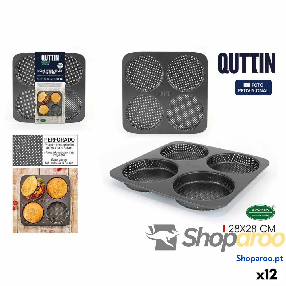 Molde com forma Quttin Burguer 28 x 2,5 cm (12 Unidades)